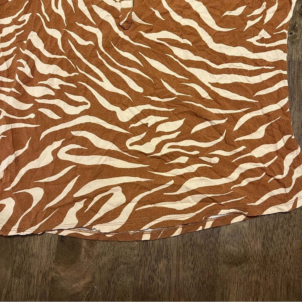 Anthropologie Maeve Windham Zebra Stripe Tunic in Cedar Orange Size Small - Picture 9 of 11